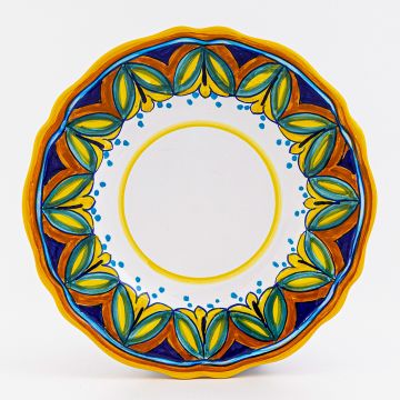 Italian salad & dessert plate from the Geometrico S8 Collection handmade by Eugenio Ricciarelli - Deruta, Rapallo, Amalfi