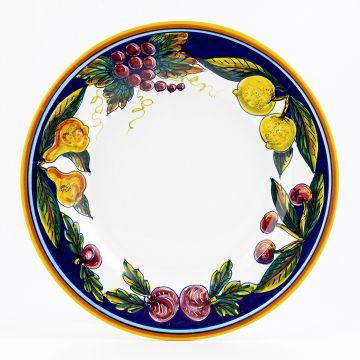 Italian dinner plate from the Geometrico S9 Collection handmade by Eugenio Ricciarelli - Deruta, Rapallo, Amalfi