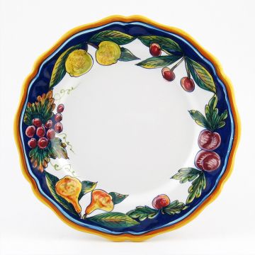 Italian dinner plate from the Geometrico S9 Collection handmade by Eugenio Ricciarelli - Deruta, Rapallo, Amalfi