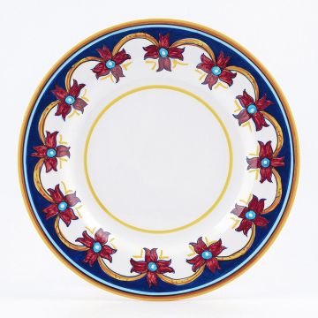 Italian dinner plate from the Geometrico S10 Collection handmade by Eugenio Ricciarelli - Deruta, Rapallo, Amalfi