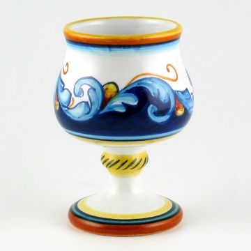 Italian goblet from the Geometrico S12 Collection handmade by Eugenio Ricciarelli - Deruta, Rapallo, Amalfi