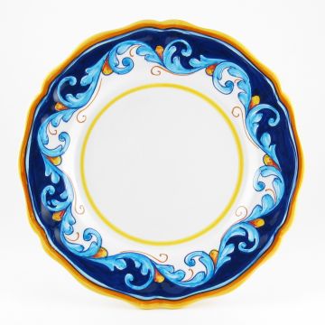 Italian dinner plate from the Geometrico S12 Collection handmade by Eugenio Ricciarelli - Deruta, Rapallo, Amalfi
