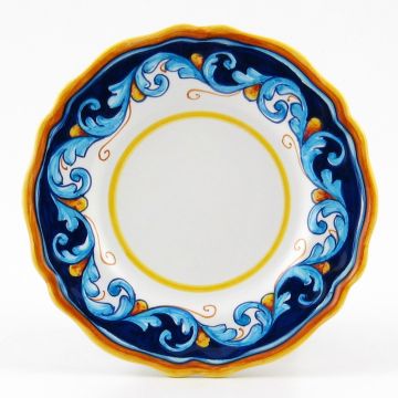 Italian salad & dessert plate from the Geometrico S12 Collection handmade by Eugenio Ricciarelli - Deruta, Rapallo, Amalfi