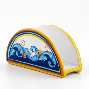 Italian napkin holder from the Geometrico S12 Collection handmade by Eugenio Ricciarelli - Deruta, Rapallo, Amalfi