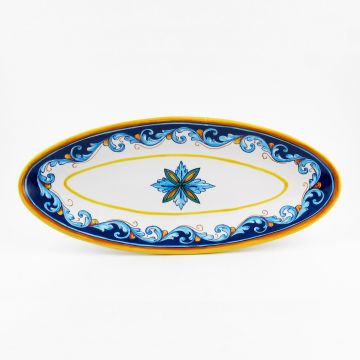 Italian fish platter from the Geometrico S12 Collection handmade by Eugenio Ricciarelli - Deruta, Rapallo, Amalfi