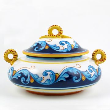 Italian cookie jar from the Geometrico S12 Collection handmade by Eugenio Ricciarelli - Deruta, Rapallo, Amalfi