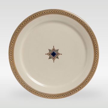 Italian salad & dessert plate from the Occhio di Gatto collection, handmade by Francesco Fasano in Grottaglie, Italy