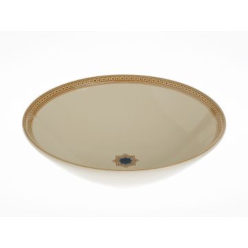 Italian serving bowl from the Zaffiro collection, handmade by Francesco Fasano in Grottaglie, Italy