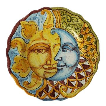 Italian ceramic dinner plate from the Synkeran Collection handmade by Ghenos in Sicily