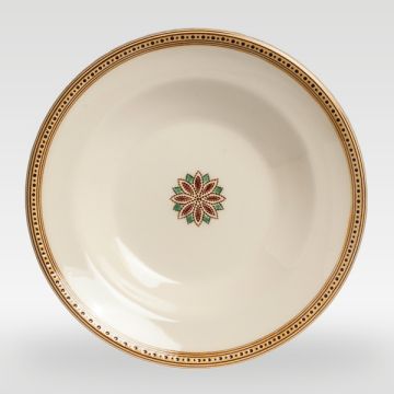 Italian pasta & soup plate from the Rubino collection, handmade by Francesco Fasano in Grottaglie, Italy