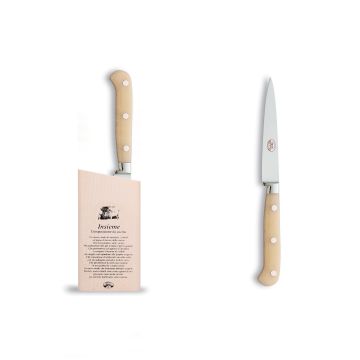 Forgiato Insieme White straight paring knife handcrafted by Coltellerie Berti in Scarperia, Italy