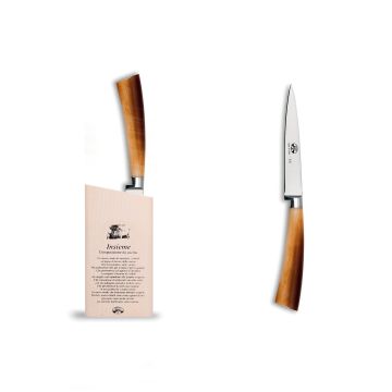 Forgiato Insieme Cornotech straight paring knife handcrafted by Coltellerie Berti in Scarperia, Italy