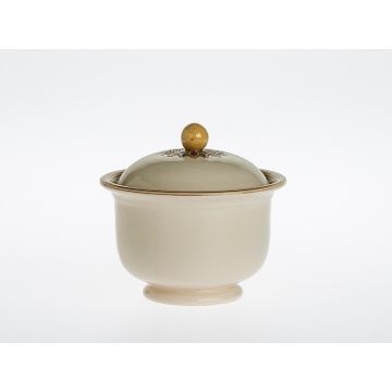 Italian sugar bowl from the Rubino collection, handmade by Francesco Fasano in Grottaglie, Italy