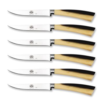 Plenum steak knives cornotech handles - set of 6 handcrafted by Coltellerie Berti in Scarperia, Italy