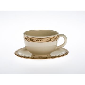 Italian tea cup and saucer from the Zaffiro collection, handmade by Francesco Fasano in Grottaglie, Italy