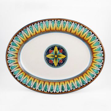 Vario F1 Italian oval platter handmade by Fima in Deruta