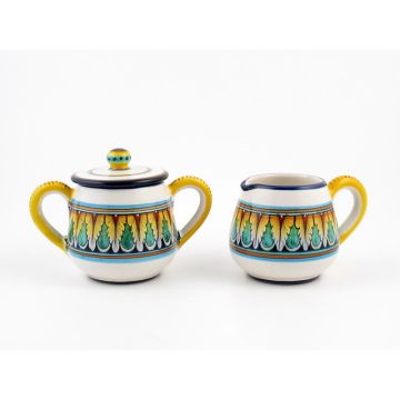 Vario F1 Italian creamer & sugar set handmade by Fima in Deruta