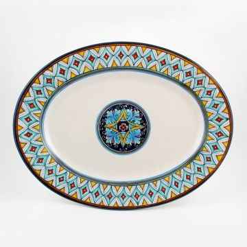 Vario F4 Italian oval platter handmade by Fima in Deruta