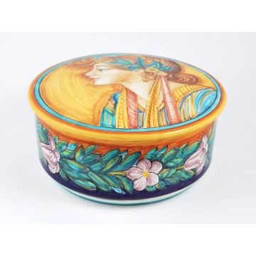 Italian box Jar Lilium handmade by Francesca Niccacci in Deruta