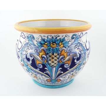 Italian planter Dragon handmade by Francesca Niccacci in Deruta