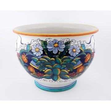 Italian planter Flower Basket 1 handmade by Francesca Niccacci in Deruta