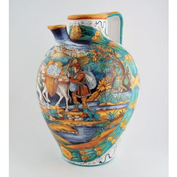 Italian urn Countryside handmade by Francesca Niccacci in Deruta