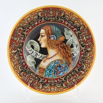 Italian wall plate Anima Mea handmade by Francesca Niccacci in Deruta