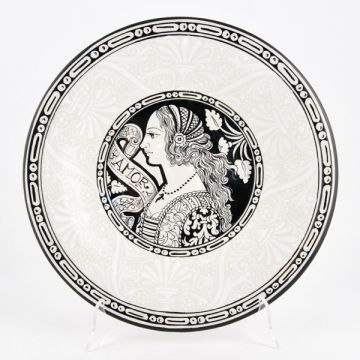 Italian wall plate Amor handmade by Francesca Niccacci in Deruta