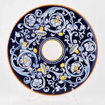 Italian Geometric wall plate handmade by Francesca Niccacci in Deruta
