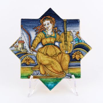 Italian tile VD02 handmade by Francesca Niccacci in Deruta