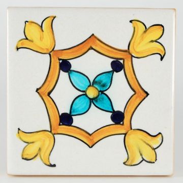 Italian tile VD08 handmade by Francesca Niccacci in Deruta