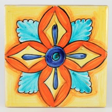 Italian tile VD15 handmade by Francesca Niccacci in Deruta