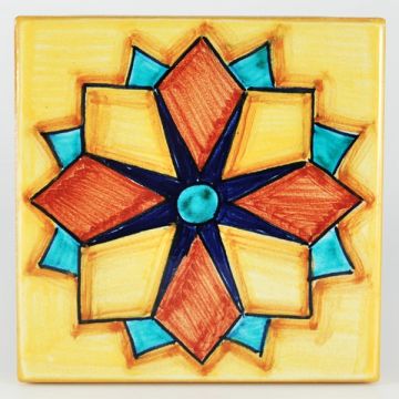 Italian tile VD20 handmade by Francesca Niccacci in Deruta