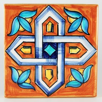 Italian tile VD21 handmade by Francesca Niccacci in Deruta