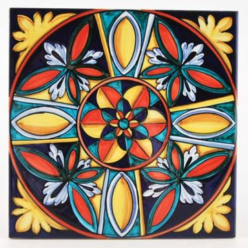 Italian tile VD25 handmade by Francesca Niccacci in Deruta