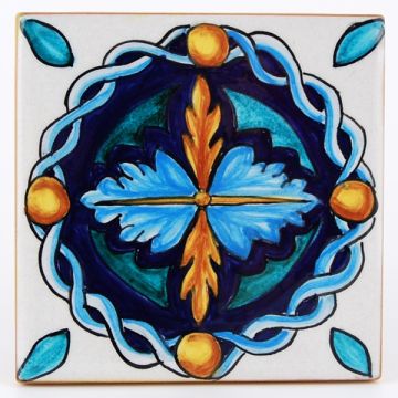 Italian tile VD36 handmade by Francesca Niccacci in Deruta