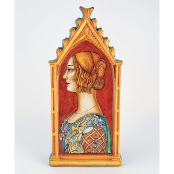 Italian wall hanging Lady Portrait handmade by Francesca Niccacci in Deruta