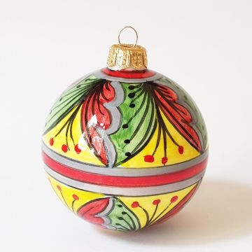 Italian Christmas ball ornament handmade by Francesca Niccacci in Deruta