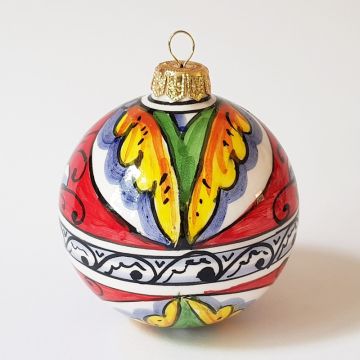 Italian Christmas ball ornament handmade by Francesca Niccacci in Deruta