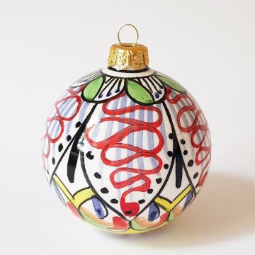 Italian Christmas ball ornament handmade by Francesca Niccacci in Deruta