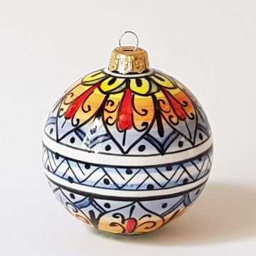 Italian Christmas ball ornament handmade by Francesca Niccacci in Deruta