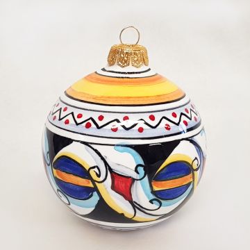 Italian Christmas ball ornament handmade by Francesca Niccacci in Deruta
