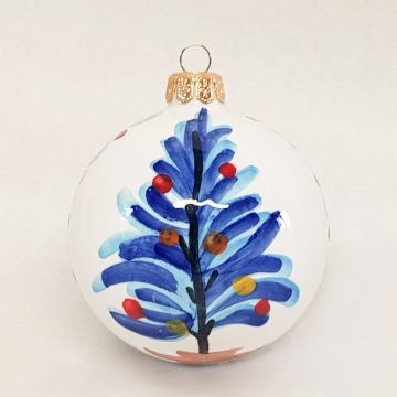 Italian Christmas ball ornament handmade by Francesca Niccacci in Deruta