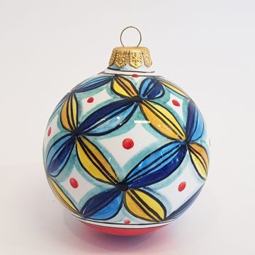 Italian Christmas ball ornament handmade by Francesca Niccacci in Deruta, Italy