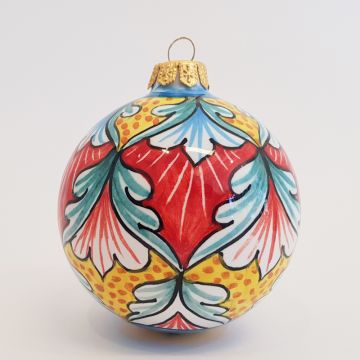 Italian Christmas ball ornament handmade by Francesca Niccacci in Deruta, Italy