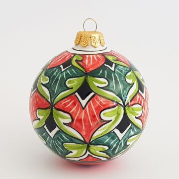 Italian Christmas ball ornament handmade by Francesca Niccacci in Deruta, Italy