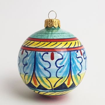 Italian Christmas ball ornament handmade by Francesca Niccacci in Deruta, Italy