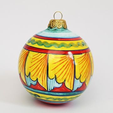 Italian Christmas ball ornament handmade by Francesca Niccacci in Deruta, Italy