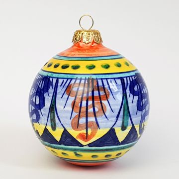 Italian Christmas ball ornament handmade by Francesca Niccacci in Deruta, Italy