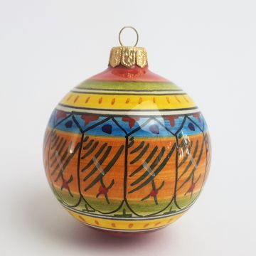 Italian Christmas ball ornament handmade by Francesca Niccacci in Deruta, Italy